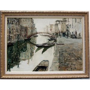 Giuseppe (Bepi) Marino (1916 - Venise - 1975) Vue impressionniste de Venise