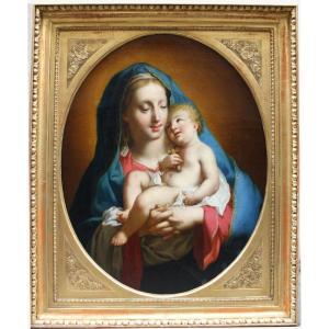 Vierge à l'enfant par l'artiste italien vers 1800 dans le goût de Fr. Trevisani (1656-1746)