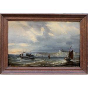 Gibraltar By Louis Le Breton (french Naval Painter, 1818 - 1866)