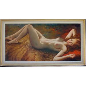 Nu allongé par Helmut Breuninger (Allemand 1921 - Francfort-sur-le-Main -1998)