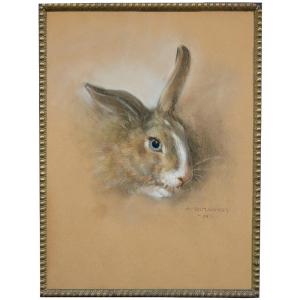 Tête de lièvre par Eva Blaschek (1873 - Vienne - 1960)