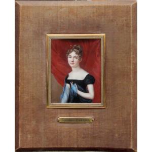 Portrait miniature de jeune femme par Mlle Caroline Foulon élève d'Augustin, active 1802-1835 