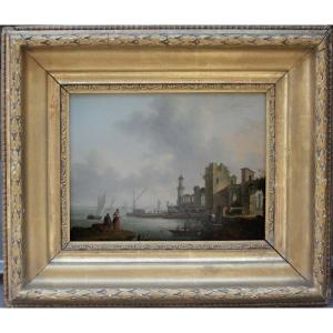 Scène portuaire par Charles-François Lacroix de Marseille (1700-1782), attribuée à