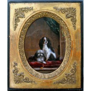 Carl Jutz (1838 - 1916) Two Favorite Dogs