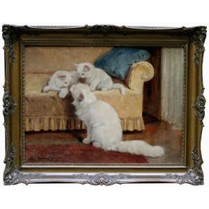 Chatte et ses deux chatons, offerts par Gabriella Rainer-Istvanffy (née en 1877)