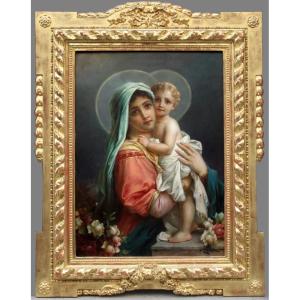 Hans Zatzka (Autrichien, 1859-1945)  Vierge à l'Enfant Jésus