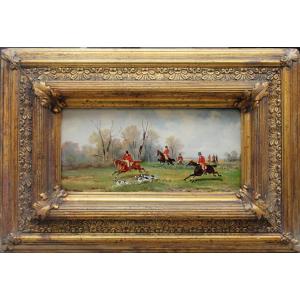 À la chasse au renard, école anglaise, fin du XIXe siècle