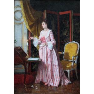 Love Letter By Victor Joseph Chavet (french, 1822 - 1908) 
