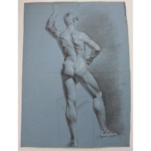 « Nu masculin II », dessin académique, vers 1832