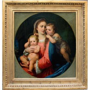 Madonna With Jesus And St. John By Franz Russ (austrian, 1844–1906)