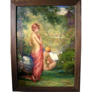 "after The Bath" By Bohumil Marecek (czech, B. 1884)
