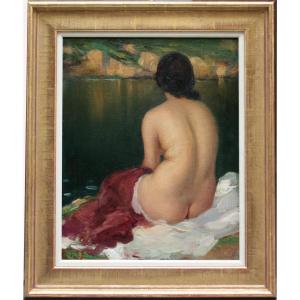 BELLE BAIGNEUSE PAR TITO CORBELLA (ITALIEN, (1885-1966)