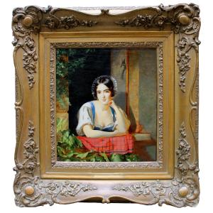"lucia Mondella At The Window" By Vincenzo Catalano (catalani) (1814, Rome – After 1860, Naples)