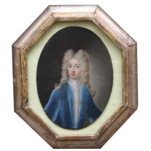 Miniature de portrait d'un noble à perruque par Hyacinth Rigaud (Français 1659-1743), atelier d