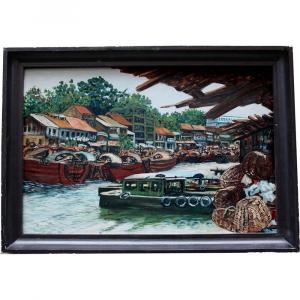 Floating Market In Bangkok,  Monogramid-20th Century