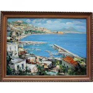 Ciro Canzanella (né En 1948 à Naples) Vue impressionniste de Naples