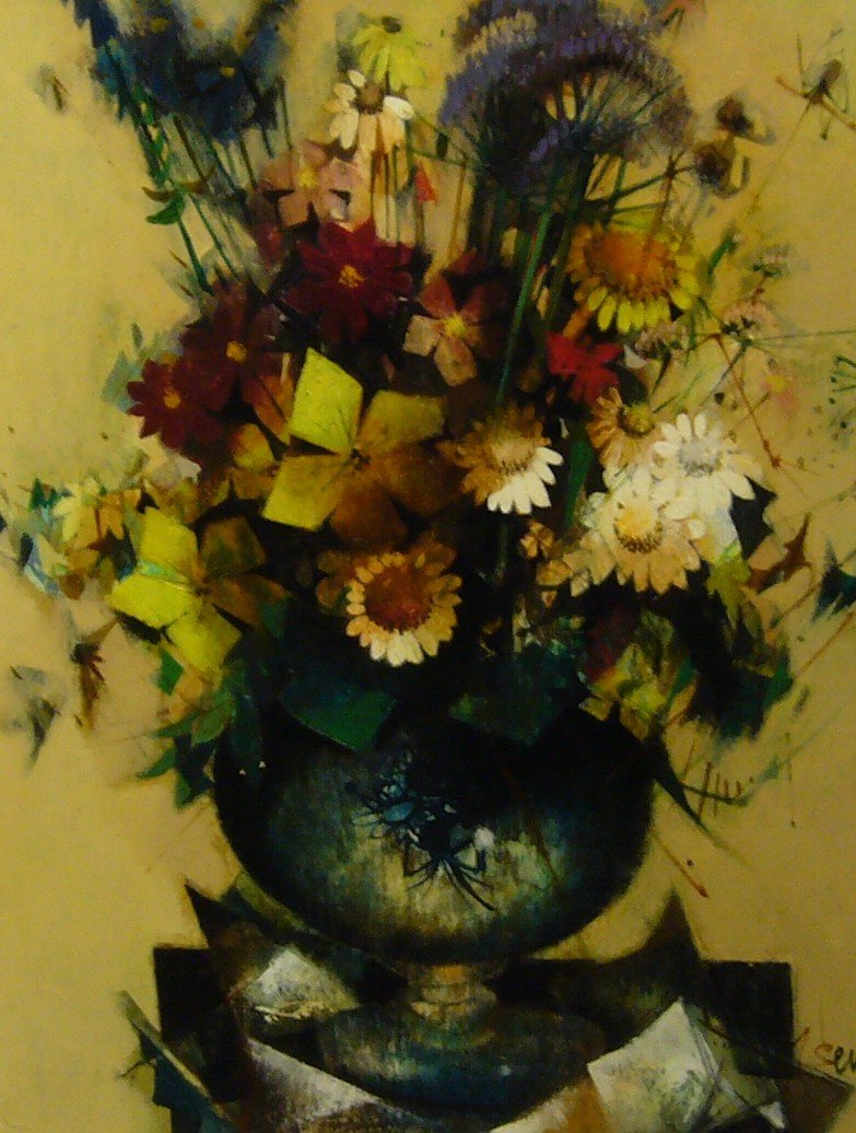 VERNET BONFORT Robert Bouquet  Dans Un Vase  -photo-3