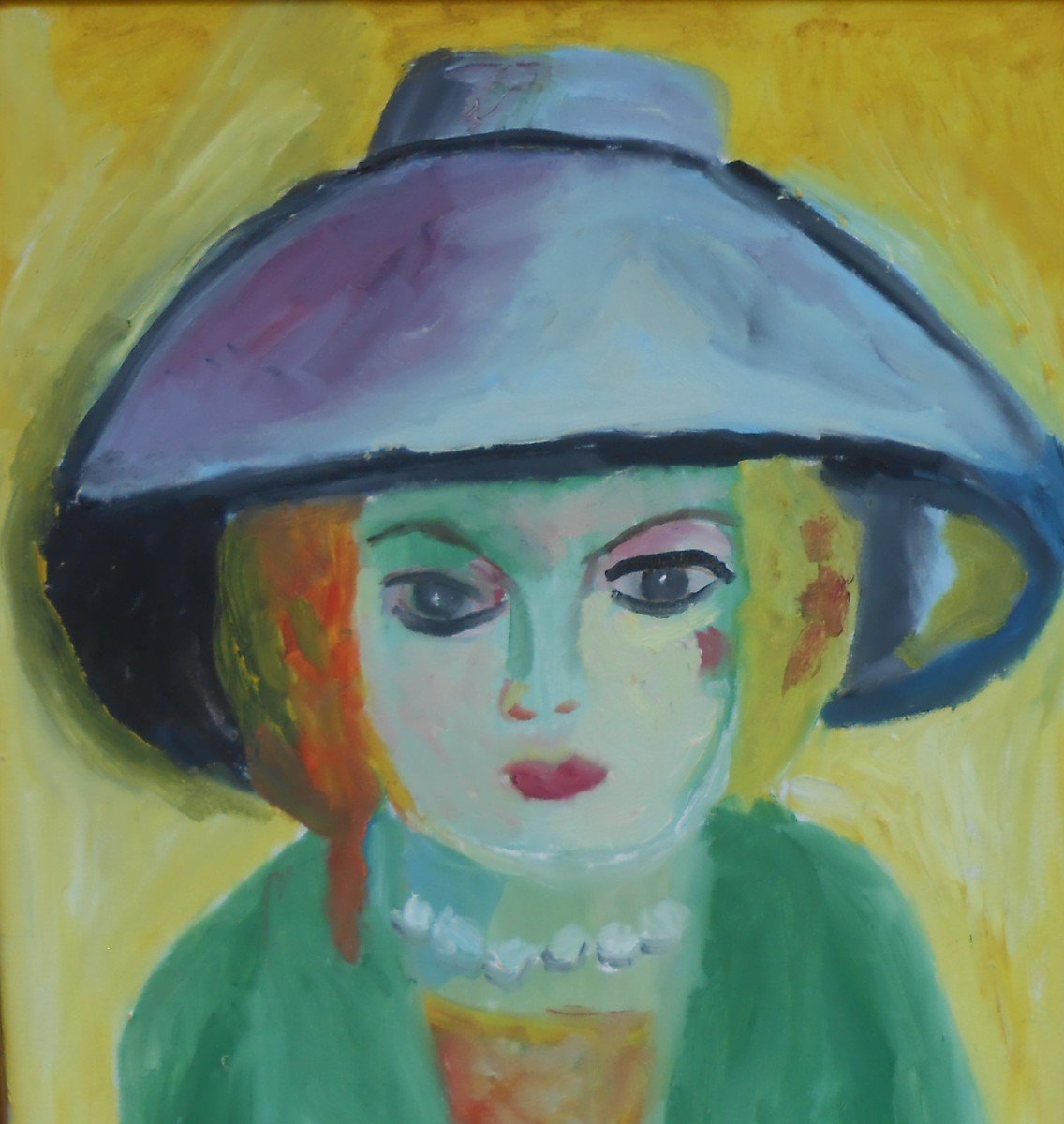 Portrait Femme Au Chapeau Violet  Joelle  Gainon-photo-4