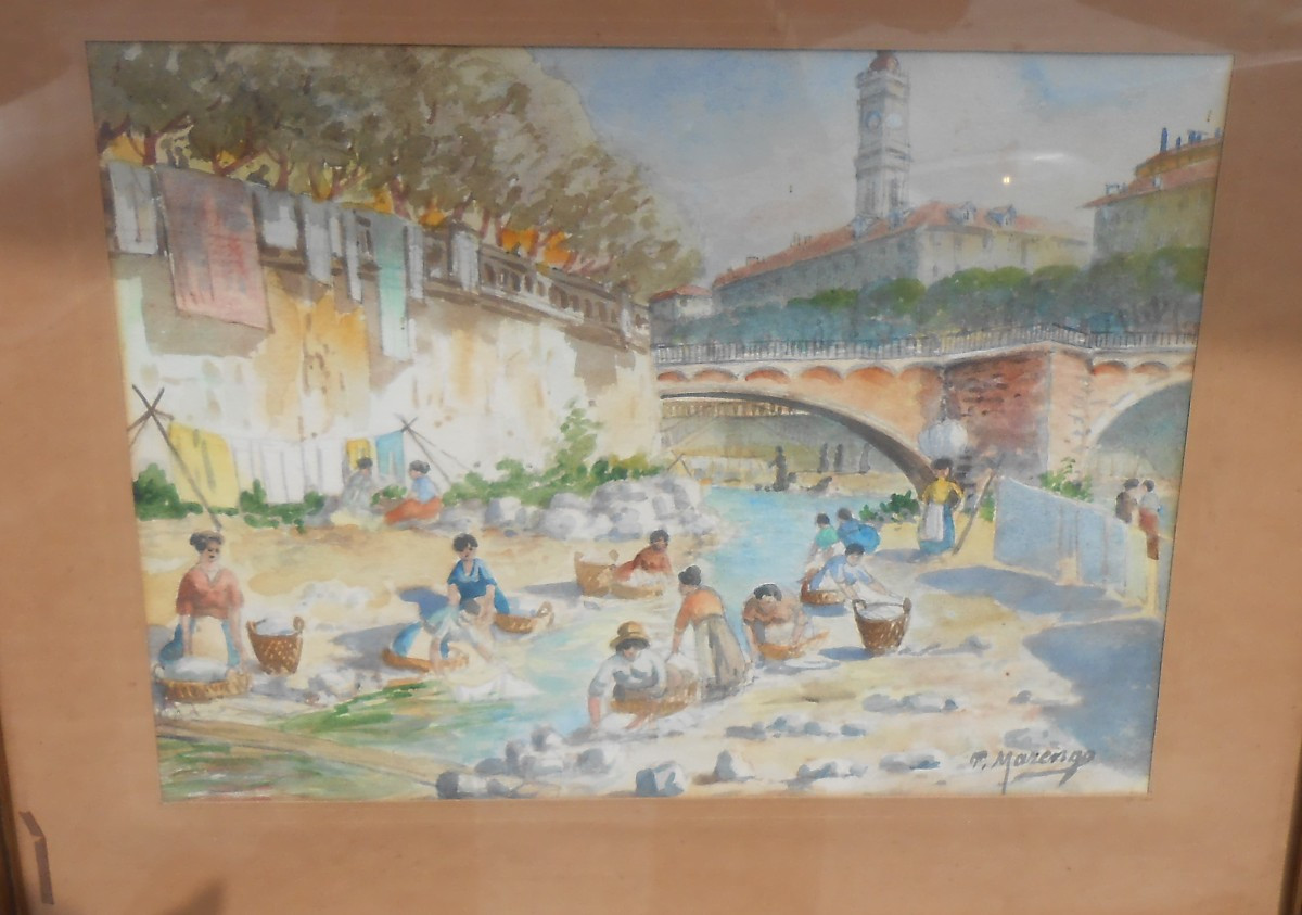 The Washerwomen Of The Paillon In Nice. Paul Marengo-photo-2