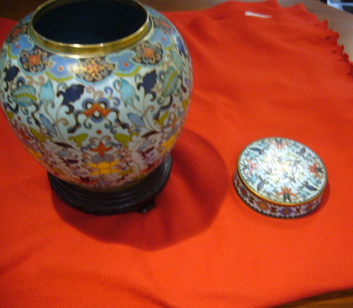 Pot Couvert Cloisonné Chine-photo-2