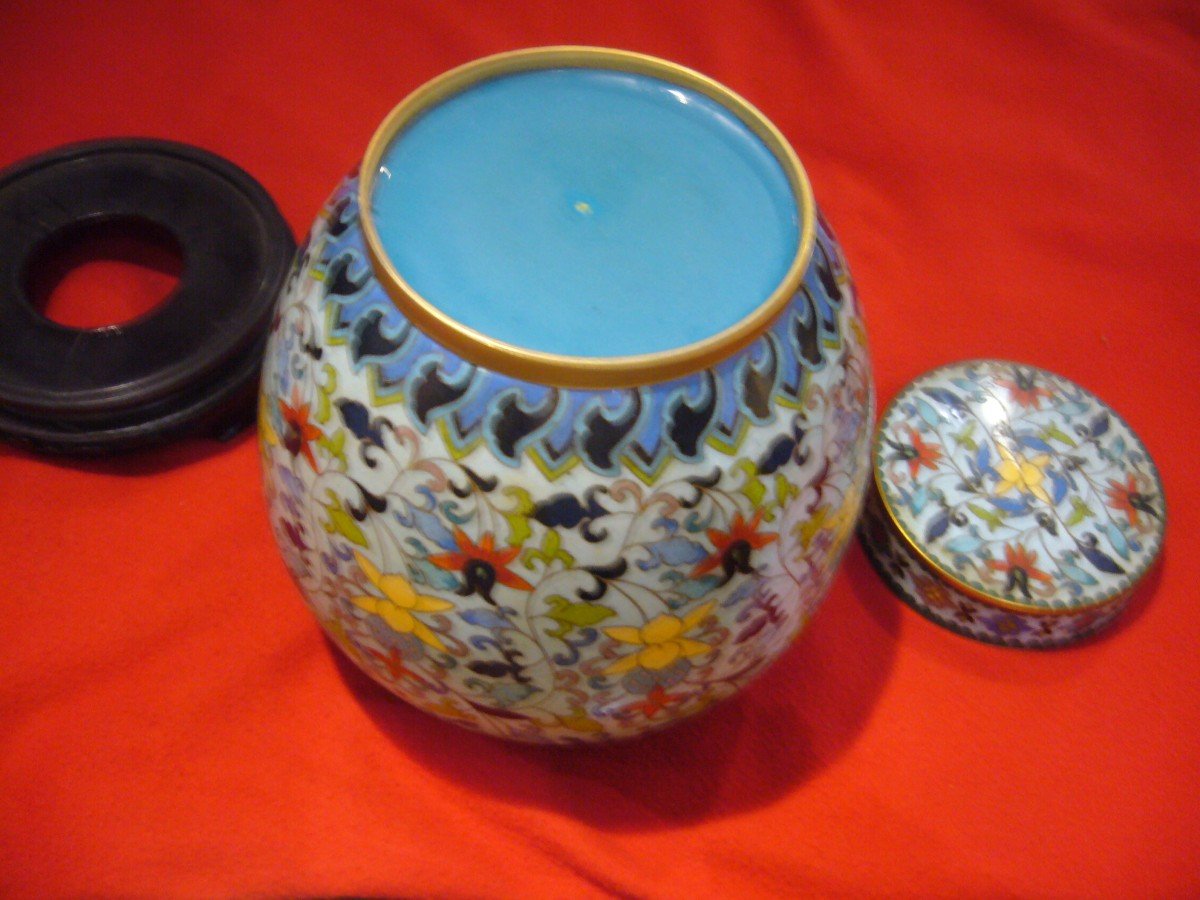 Pot Couvert Cloisonné Chine-photo-3