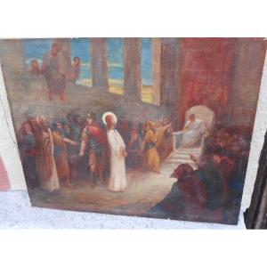 Scéne Biblique Jesus Devant  Ses Juges  A.ernest Victor Bisson 