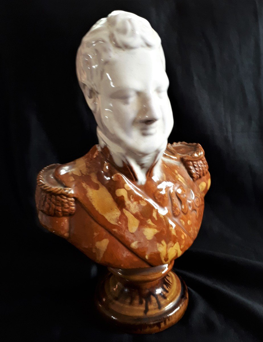 Louis-philippe - Bust In Glazed Terracotta - 19th Or Early 20th Century