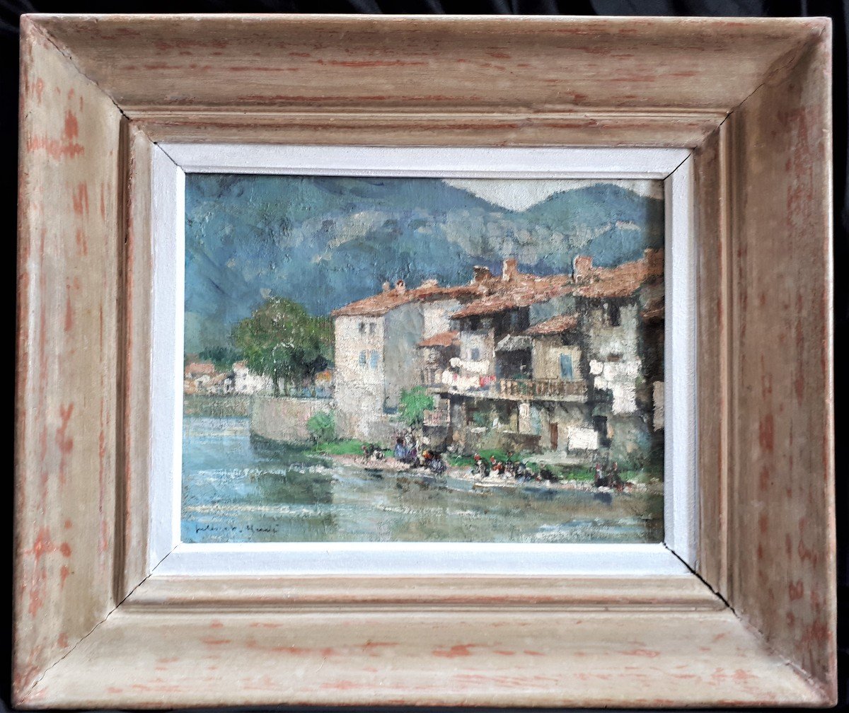 Jules René Hervé-lavandières On The Banks Of The Aude In Quillan By The -photo-3