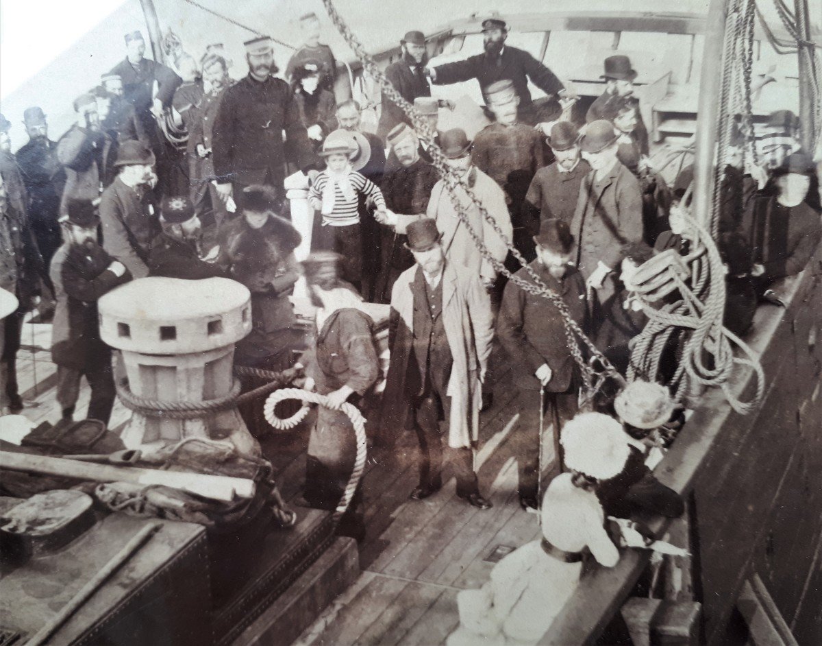 WEST Alfred John - Passagers d'Un Steamer - Vers 1900 - Signé-photo-2