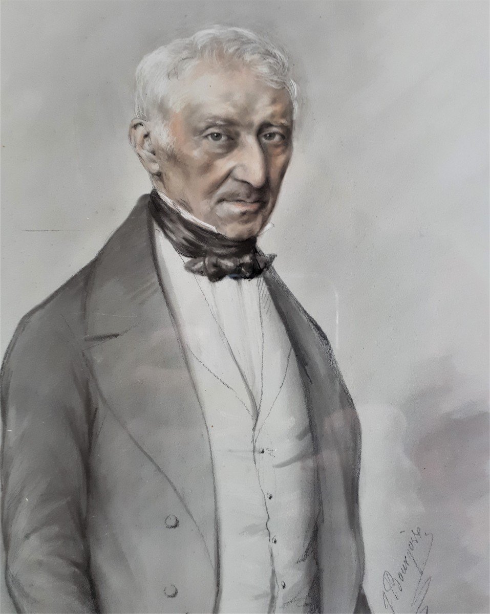 Bourgois J. - Portrait d'Homme Mûr sous Louis-Philippe- 1846