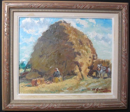 Louis Edouard Garrido, "the Millstone, Haymaking Scene"-photo-7