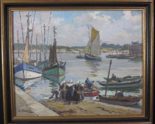André Demoly "fishing Port In Brittany"-photo-1