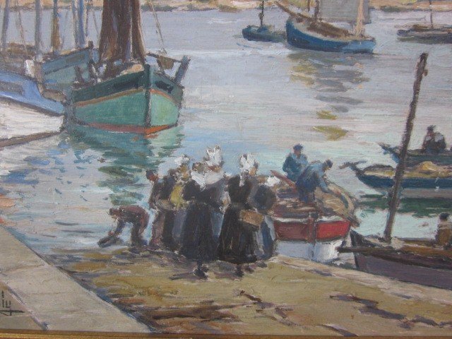 André Demoly "fishing Port In Brittany"-photo-2
