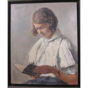 Louis Edouard GARRIDO (1893-1982), "Jeune femme lisant"