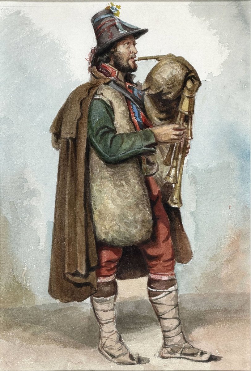 Portrait Of Pifferaro Playing The Zampogna-photo-2