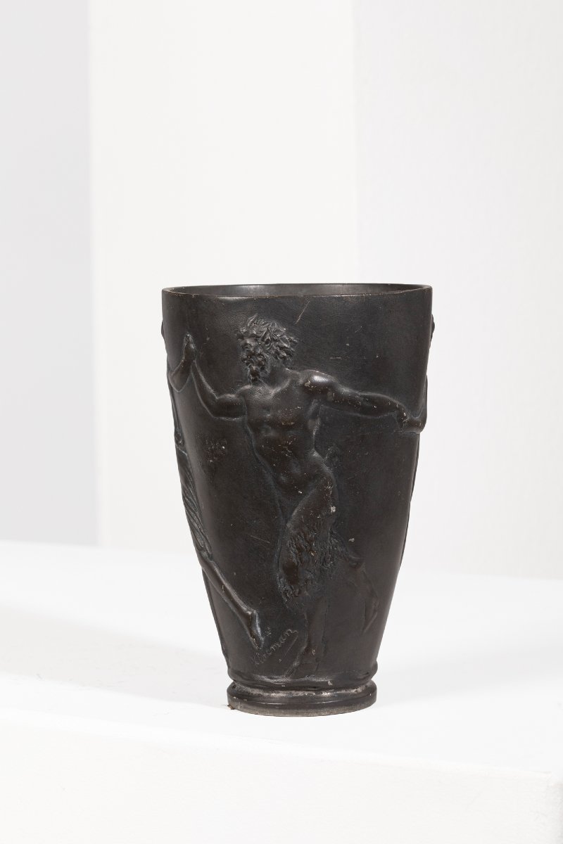 Pewter Vase Signed Klacman And E. Frères, Circa 1900-photo-2