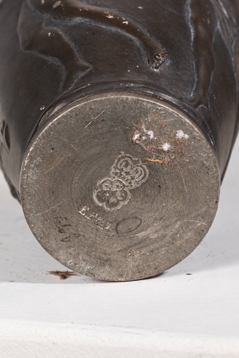 Pewter Vase Signed Klacman And E. Frères, Circa 1900-photo-1