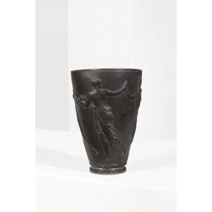 Pewter Vase Signed Klacman And E. Frères, Circa 1900