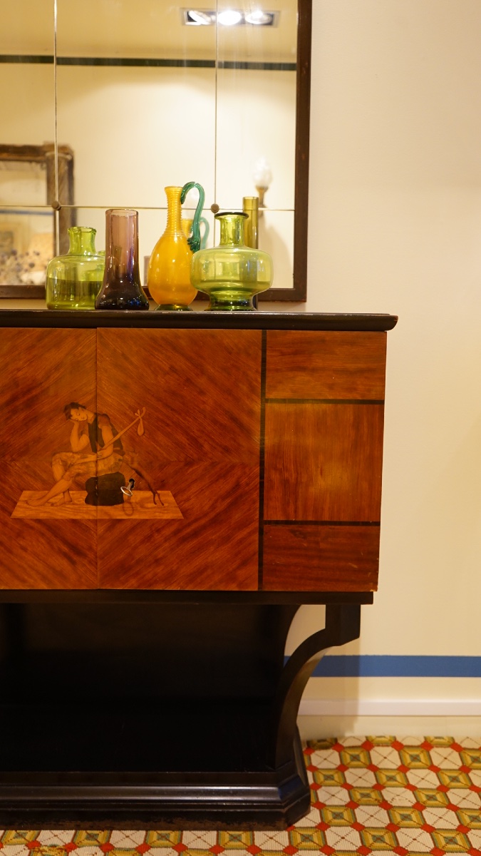 Console italienne marqueterie, 1940-photo-2
