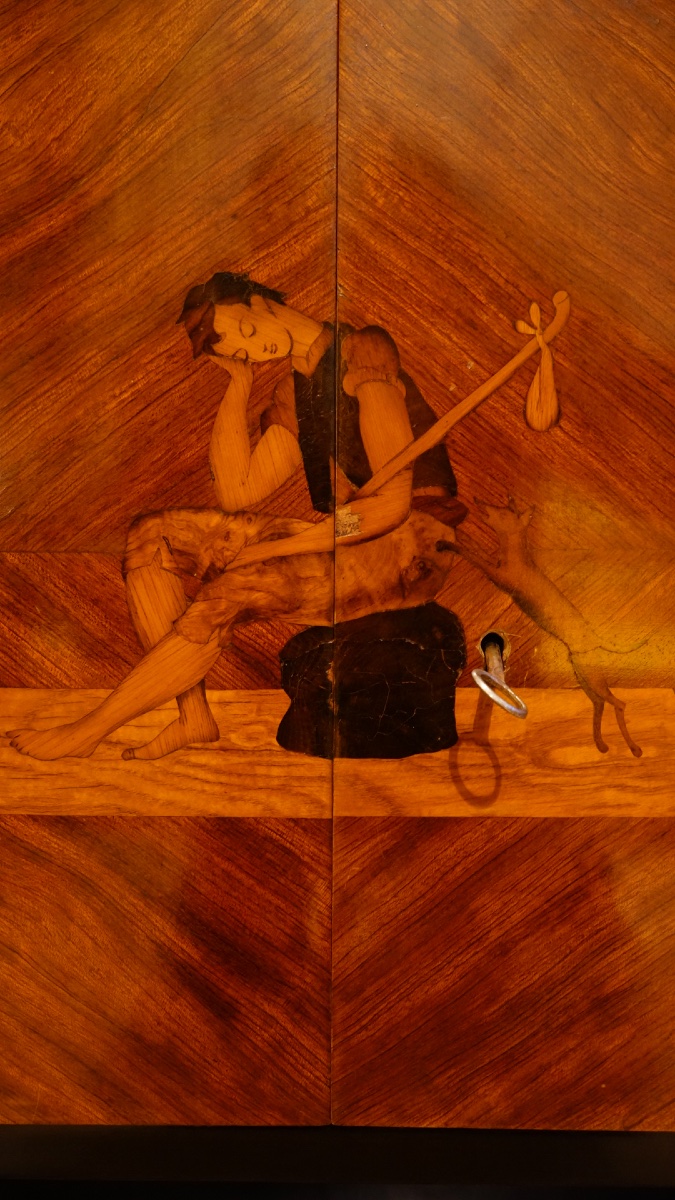 Console italienne marqueterie, 1940-photo-3