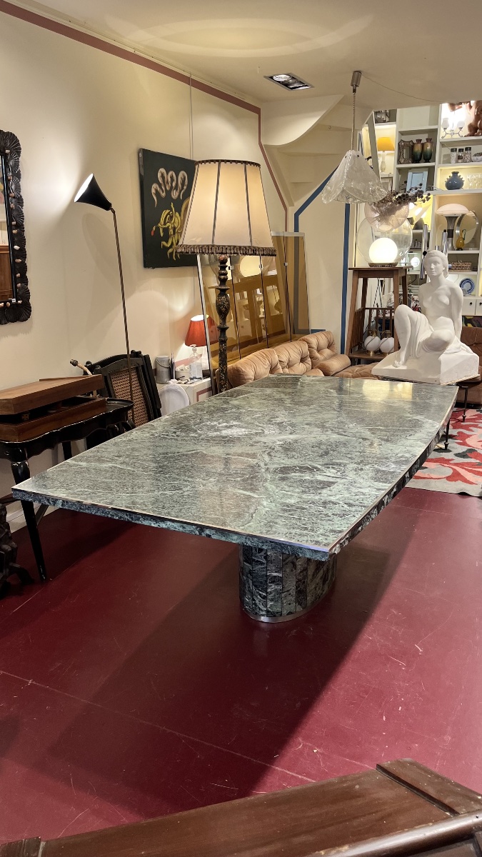 Green Marble Dining Table, 1970-photo-3