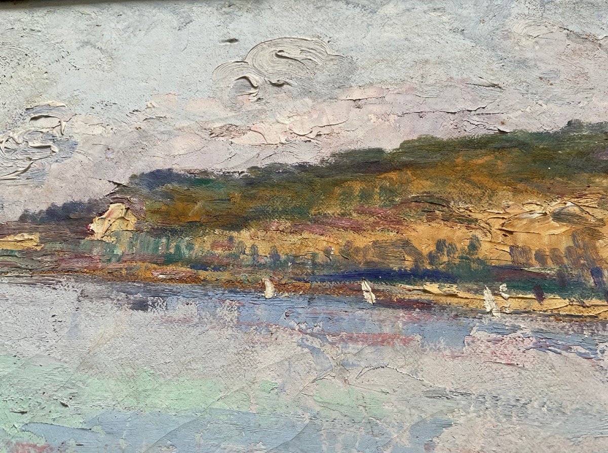 Painting, The Bay Of Saint Tropez, By B. Cower Around 1930/40-photo-3