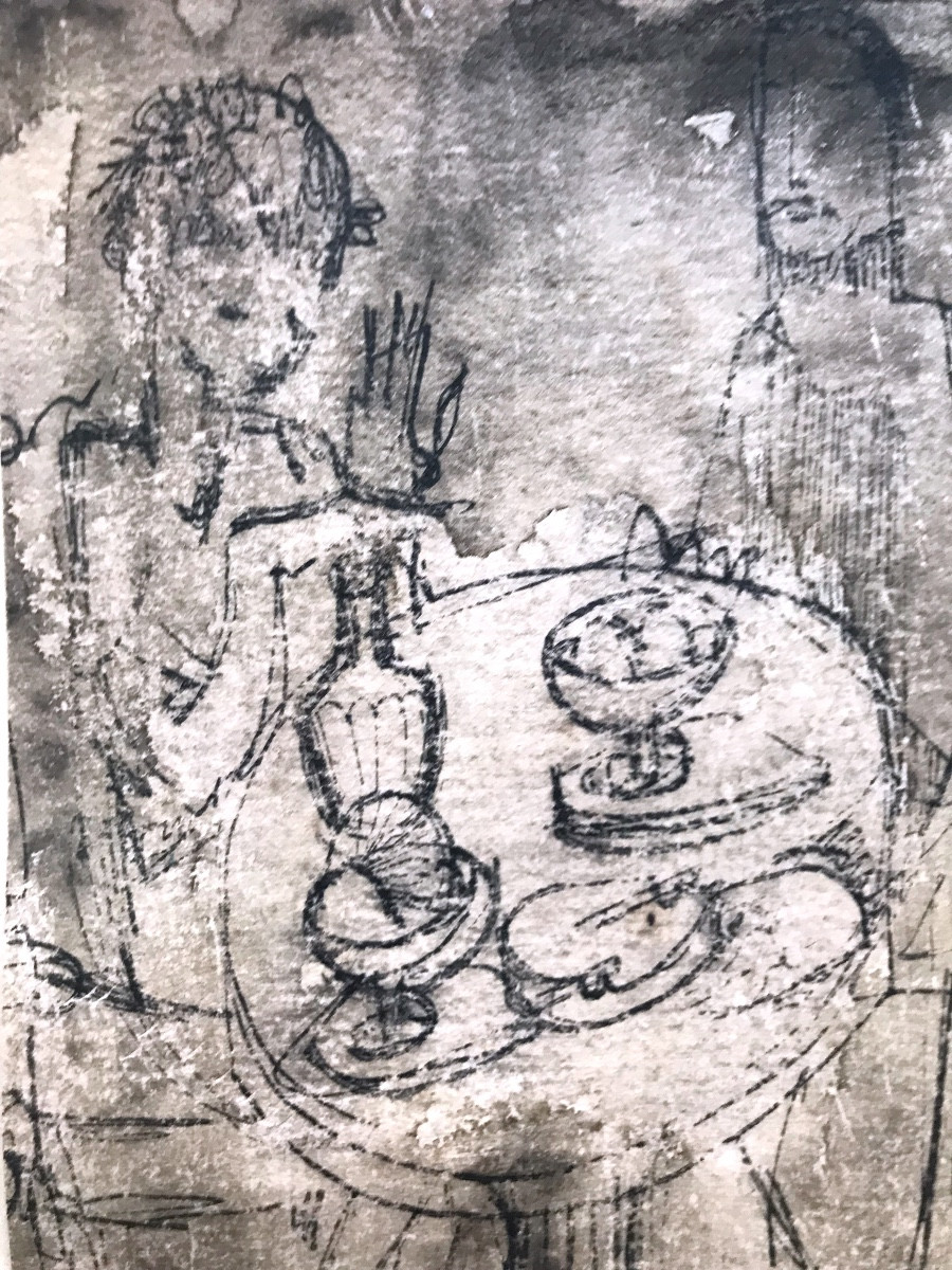 Dessin , étude préparatoire à l encre, de Jeanne Socquet -photo-2