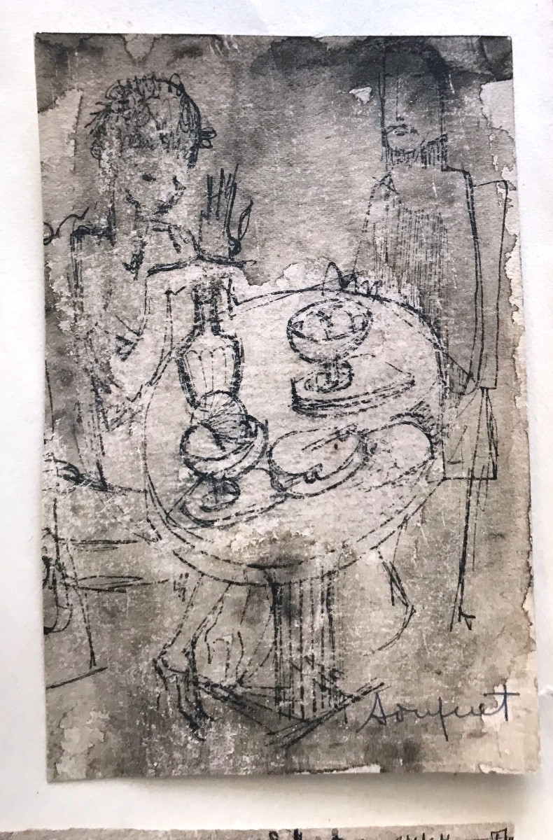 Dessin , étude préparatoire à l encre, de Jeanne Socquet -photo-3