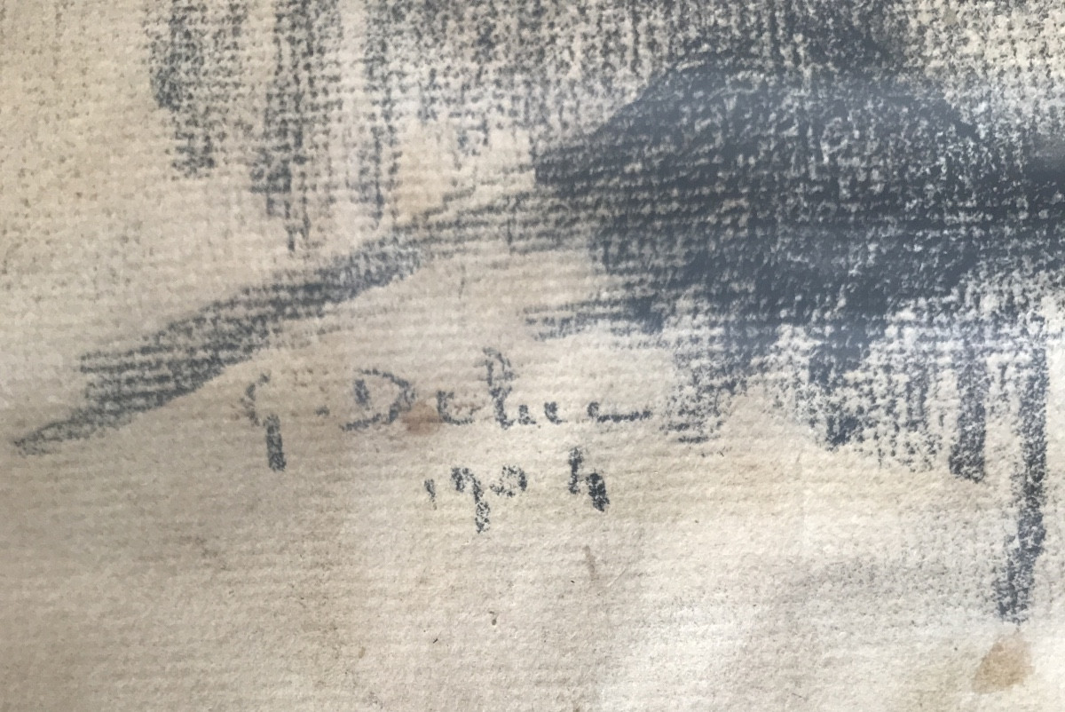 Tableau, portrait de jeune fille de Gabriel Deluc peintre basque 1883-1916-photo-1