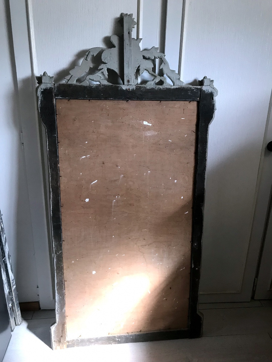 Trumeau en bois patine aux attributs du jardinier XIXeme -photo-1