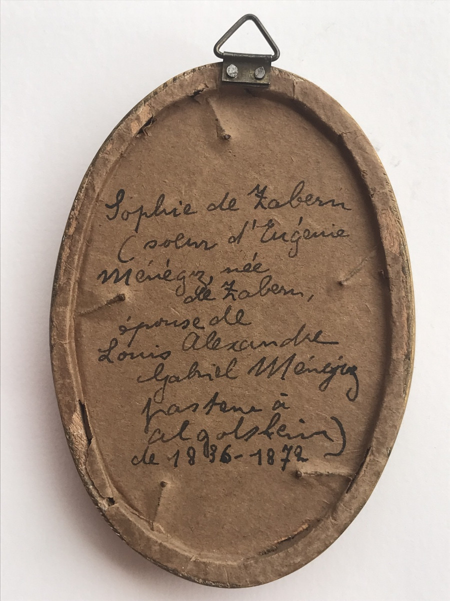 Miniature, Portrait Of A Woman In Pencil, Circa 1850-photo-2