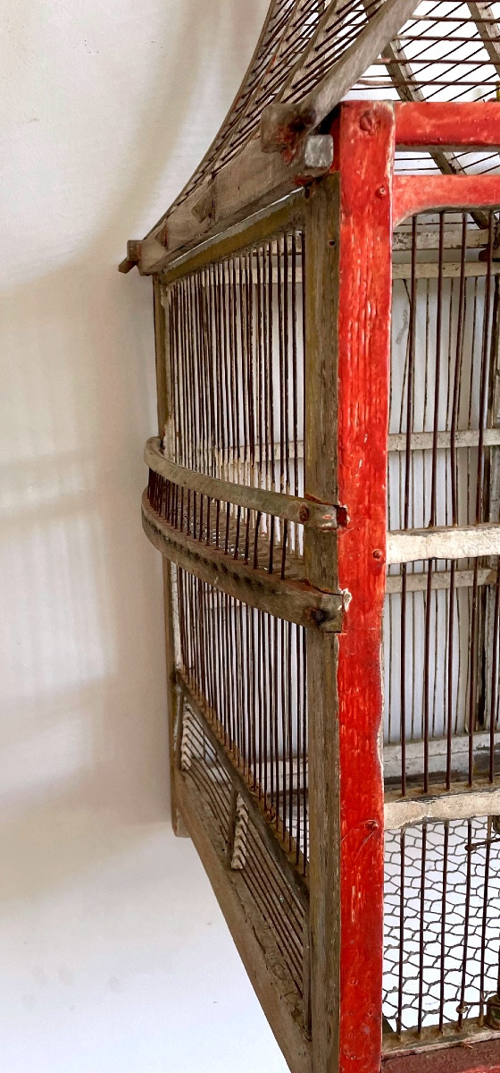 Late 19th Century Wooden Winter Garden Bird Cage-photo-4