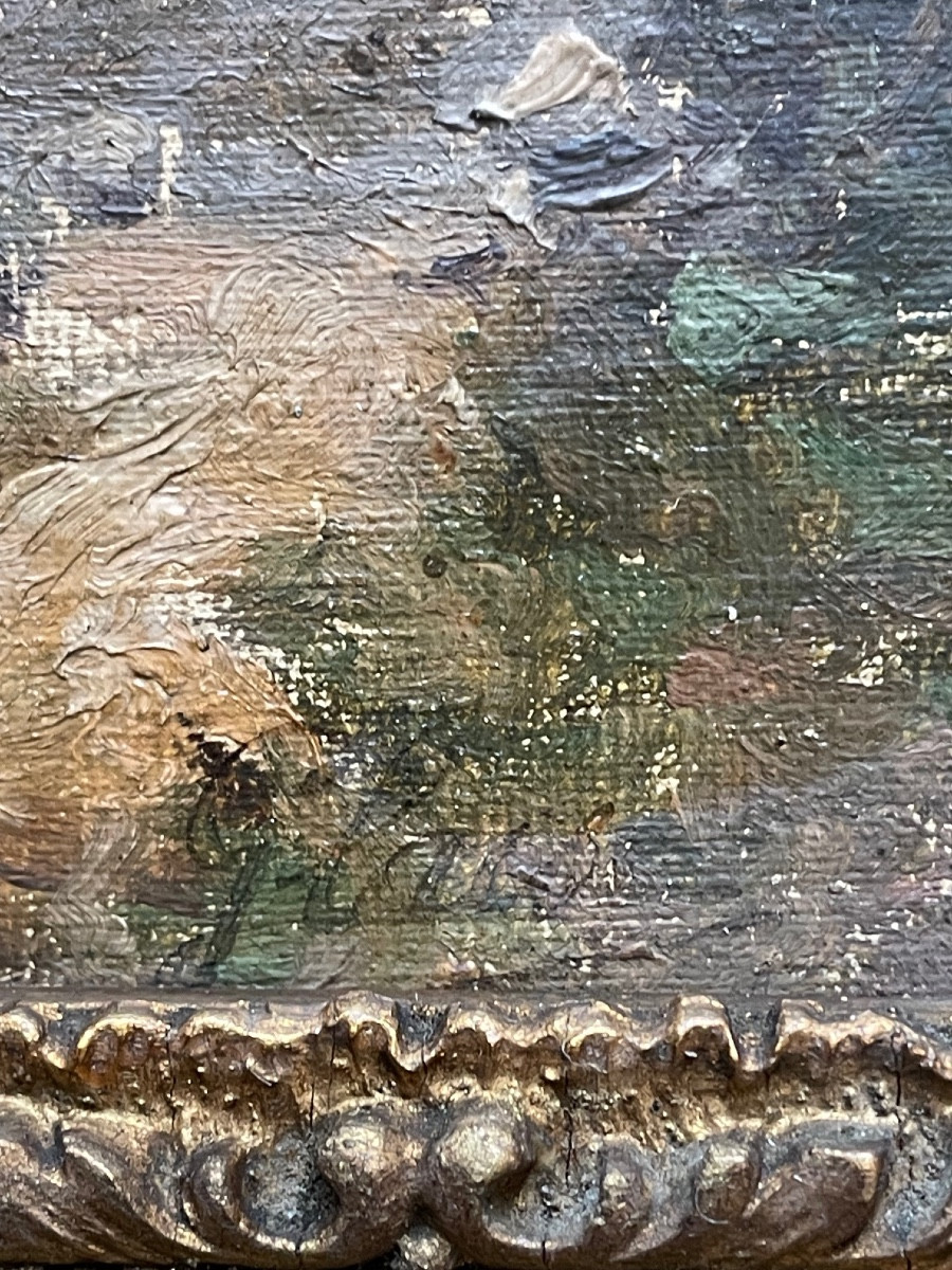 Painting, View Of A Village In Auvergne, Signed Oil -photo-2