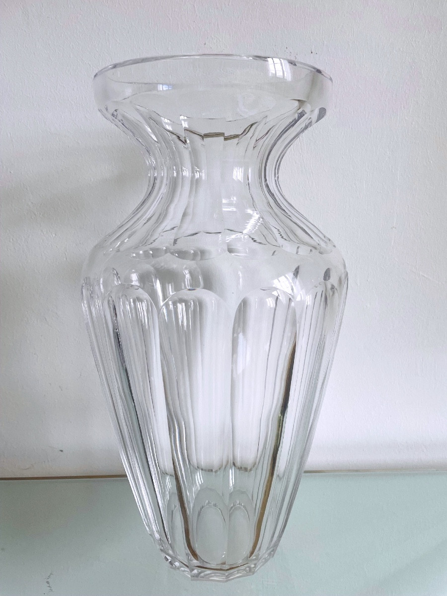 Baccarat Crystal Vase, Malmaison Model, Early 20th Century-photo-1